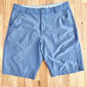 Puma Mens Smokey Blue and Gray Striped Golf Shorts Size 33